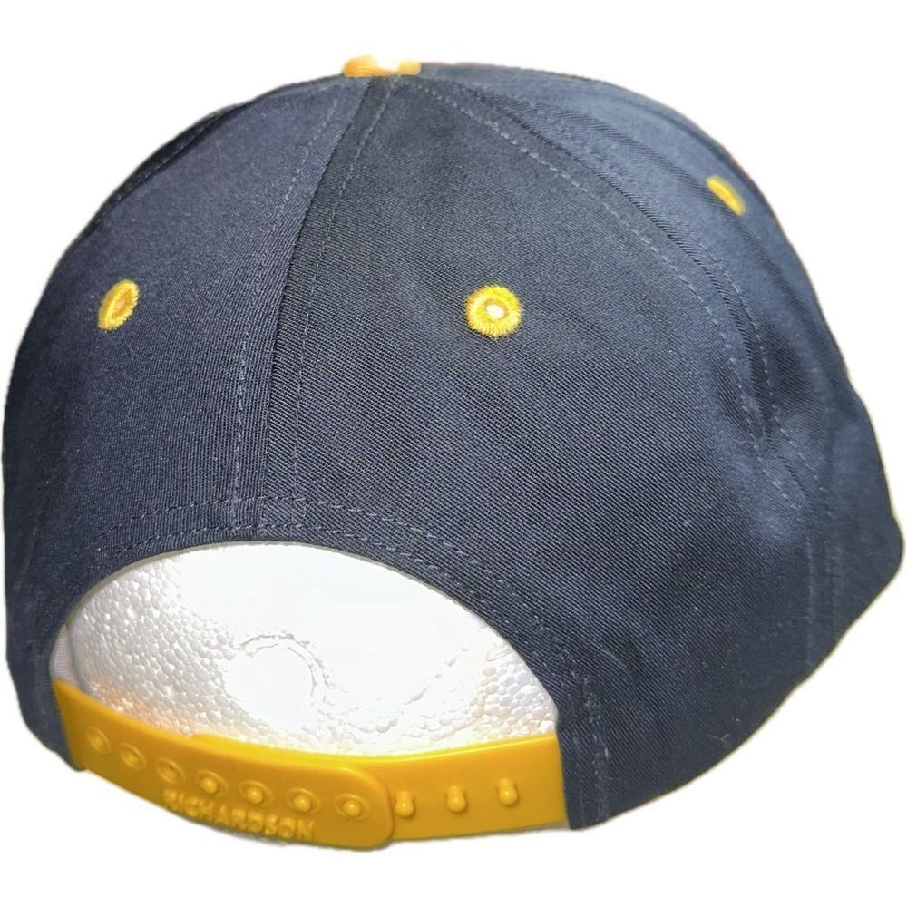 G Embroidered Baseball Cap Yellow Navy Blue SnapBack Size Small Pro 212 Hat - Picture 3 of 7